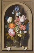 A Still Life of Flowers in a Glass Beaker By Ambrosius Bosschaert