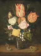 Bouquet of Flowers in a Vase By Ambrosius Bosschaert