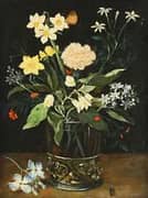 Still Life with Flowers and Ladybug By Ambrosius Bosschaert
