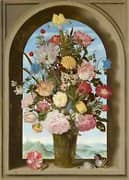 Vase of Flowers in a Window By Ambrosius Bosschaert