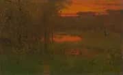 Landscape Sunset By George Inness
