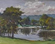 River and Trees By Aloysius O'Kelly