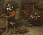 Breton Women in a Kitchen 1905 By Aloysius O'Kelly