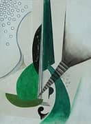 Untitled Abstract Composition in Green and Grey By Will Henry Stevens