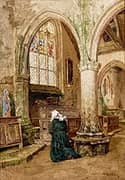 Interior of a Church in Brittany 1879 By Aloysius O'Kelly