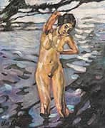 Bathing Standing Female Nude c1914 By Leo Putz