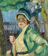 Portarit of a Lady Under Green Screen Frieda Blell By Leo Putz