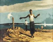 Untitled Youths on a Lakeshore 1952 By Hughie Lee-Smith