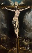 Christ on the Cross in a Landscape with Horsemen By El Greco