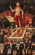 The Resurrected Christ with a Donor Family By Lucas Cranach the Younger