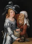 The Unequal Lovers By Lucas Cranach the Younger