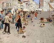 Campo Santa Margherita Venice 1884 By Ettore Tito