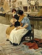 Gossip by the Canal Venice By Ettore Tito
