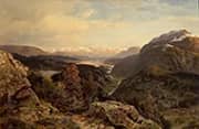 An Extensive Mountain Landscape 1869 By Morten Muller
