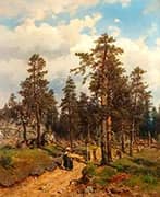 Figures in a Pine Forest 1875 By Morten Muller
