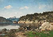 Fisher Family in a Fjord Landscape 1877 By Morten Muller