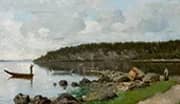 Fjord Landscape with Figures 1892 By Morten Muller