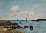 Antibes Coastal Landscape By Eugene Boudin