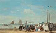 Beach Scene at Trouville 1863 By Eugene Boudin