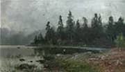 Forest Landscape with Fishermen By Morten Muller