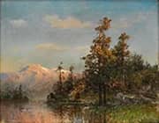 Forest Landscape with Lake 1888 By Morten Muller