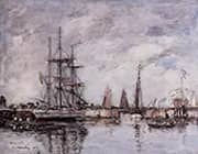 Deauville Norwegian Three Master Leaving Port 1897 By Eugene Boudin