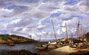 Douarnenez Fishing Boats at Dockside 1855 By Eugene Boudin