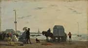 On the Beach at Trouville By Eugene Boudin