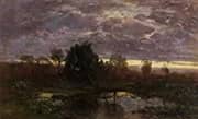 Pond at Sunset By Eugene Boudin