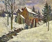 Winter Landscape with a Mill By Morten Muller