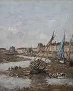 The Port of Trouville at Low Tide 1894 By Eugene Boudin