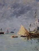 Trouville the Jettys High Tide 1897 By Eugene Boudin