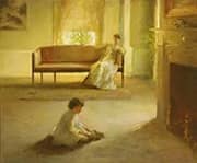Interior with Mother and Child By Edmund Tarbell