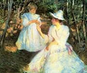 Mother and Child in Pine Woods 1893 By Edmund Tarbell