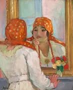In front of the Mirror on the Isle of Yeu 1919 By Henri Lebasque