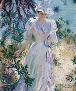 My Wife Emeline in a Garden 1890 By Edmund Tarbell