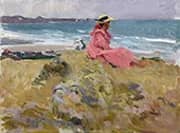 Elena on the Beach Biarritz By Joaquin Sorolla