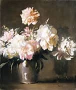 Still Life Vase of Peonies c1925 By Edmund Tarbell