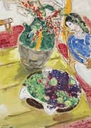 Fruits and Flowers or Still Life in Gordes 1940 By Marc Chagall