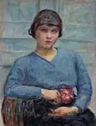 Girl in Blue with a Rose c1916 By Pierre Bonnard