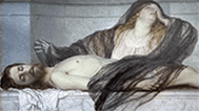Magdalene Grieving over the Body of Christ 1867 By Arnold Bocklin
