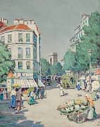 Market Scene Paris By Luther Emerson van Gorder