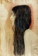 Girl with Long Hair 1898 By Gustav Klimt