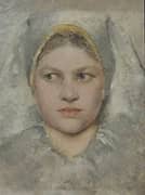 Head Study of a Girl from Hana 1883 By Gustav Klimt