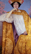 Portrait of a Woman in a Golden Dress By Gustav Klimt