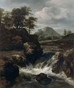 A Waterfall By Jacob van Ruisdael