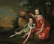 Portrait of John and Robert with their Two Dogs 1752 By Thomas Hudson
