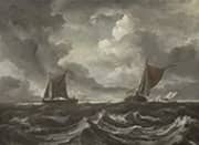 Boats on a Stormy Sea c1670 By Jacob van Ruisdael