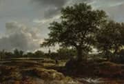 Landscape with a Village in the Distance 1646 By Jacob van Ruisdael