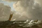 Sailing Vessels in a Stor By Jacob van Ruisdael